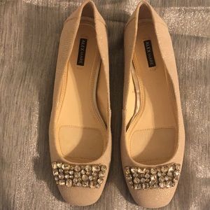 ALEX MARIE 7.5M GOLD BEJEWELED HOLIDAY FLATS BNWTAGS!! FROM DILLARD’S!!